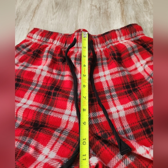 Cuddl Duds Warm Pajama Bottoms Womens Red Gray Plaid Fleece Soft Drawstring Sz M - Picture 7 of 9